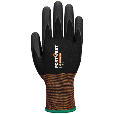 RĘKAWICZKI ROBOCZE A371 GP GRIP, PORTWEST, POWLEKANE NITRYLEM, NAKRAPIANE, CZARNE