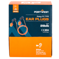 ZATYCZKI DO USZU WIELOKROTNEGO UŻYTKU EP23 EASY FIT, PORTWEST, POMARAŃCZOWE, NA SZNURKU, 50 PAR