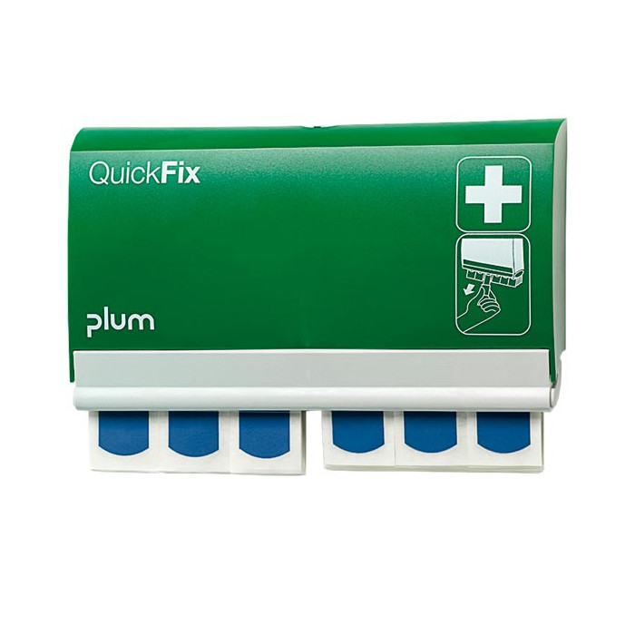 DYSPENSER PLUM QUICK FIX Z WYKRYWALNYMI PLASTRAMI – 90 SZTUK