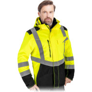 MĘSKA KURTKA OCHRONNA SOFTSHELL OCIEPLANA REGULAR STRETCH WIATRO- I WODOODPORNA