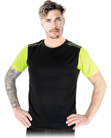 T-SHIRT Z SIATECZKI MĘSKI – 100% POLIESTER, ODBLASKOWE ELEMENTY, WENTYLACJA