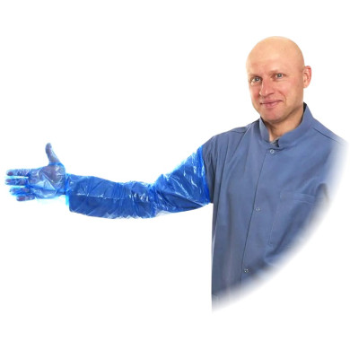 RĘKAWICE WETERYNARYJNE REKTALNE POLIETYLENOWE 90 CM, 100 SZT