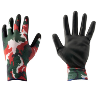RĘKAWICE ROBOCZE 4WRK MONSOON CAMO RED, POLIURETANOWE, OGRODOWE LEKKIE I TRWAŁE