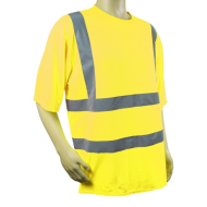 T-SHIRT ODBLASKOWY 4WRK CALLISTO HV ŻÓŁTY, POLIESTER, PASY ODBLASKOWE