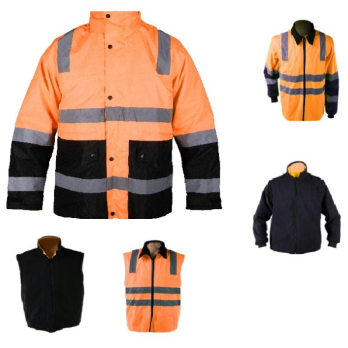 KURTKA ROBOCZA ZIMOWA, 4WRK AURORA, 6W1, POMARAŃCZOWO CZARNA, WODOODPORNA, OCIEPLANA