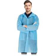 FARTUCH LABORATORYJNY FLAB FLAP W, POLIPROPYLEN, BIAŁY, Z KIESZENIAMI, DŁUGI RĘKAW