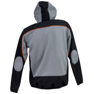 BLUZA ROBOCZA URGENT URG-952, ZAPINANA, Z KAPTUREM, CZARNO-SZARO-POMARAŃCZOWA