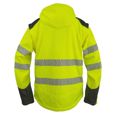 KURTKA ROBOCZA URGENT 981, 2W1, ODBLASKOWA, SOFTSHELL, Z KAPTUREM, ŻÓŁTO-CZARNA