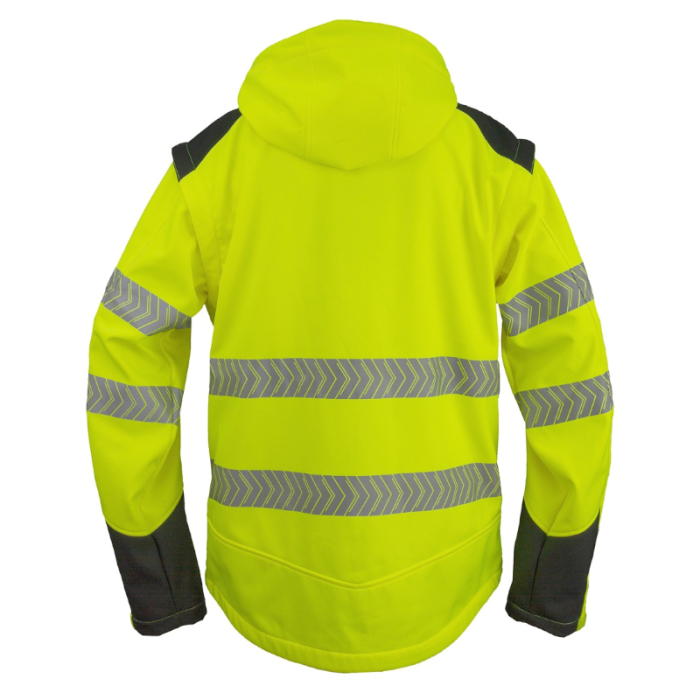 KURTKA ROBOCZA URGENT 981, 2W1, ODBLASKOWA, SOFTSHELL, Z KAPTUREM, ŻÓŁTO-CZARNA