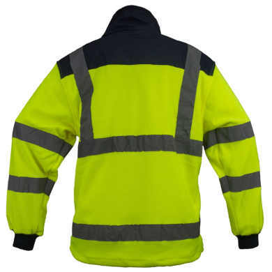 BLUZA ROBOCZA URGENT 400G, OSTRZEGAWCZA, Z POLARU, ŻÓŁTO-CZARNA