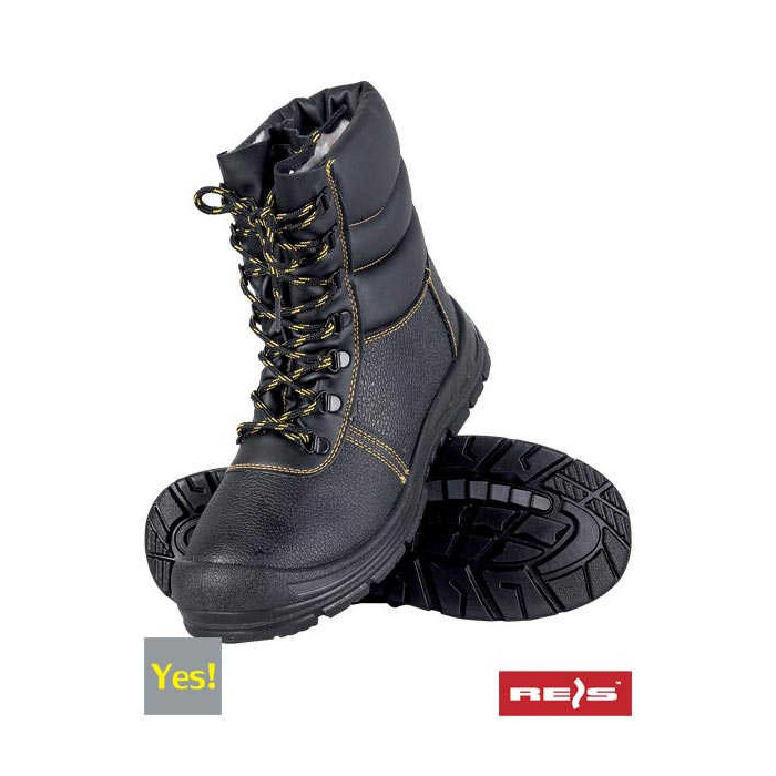 BUTY ROBOCZE REIS ŚNIEGOWCE YES S1 SRC BRYES-TWO-S1 ZIMOWE ZE SKÓRY BYDLĘCEJ CZARNE