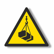ZNAK PODŁOGOWY, OSTRZEGAWCZY, FOLIA PVC, 500x500x500 MM, ŻÓŁTY, OSTRZEŻENIE PRZED URZĄDZENIAMI TRANSPORTU POZIOMEGO