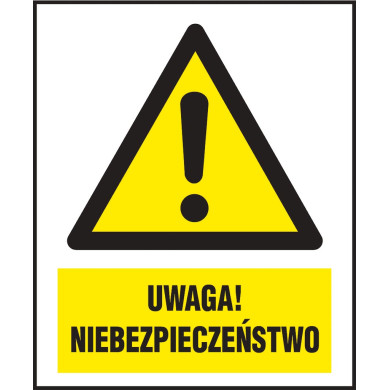 ZNAK OSTRZEGAWCZY MATERIAŁY NIEBEZPIECZNE UWAGA NIEBEZPIECZEŃSTWO FOLIA SAMOPRZYLEPNA PCV 200X300 MM