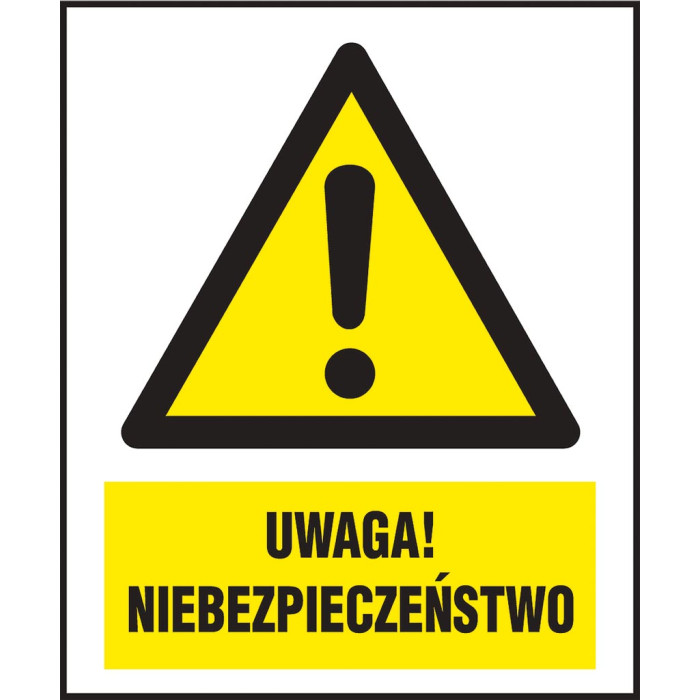 ZNAK OSTRZEGAWCZY MATERIAŁY NIEBEZPIECZNE UWAGA NIEBEZPIECZEŃSTWO FOLIA SAMOPRZYLEPNA PCV 200X300 MM