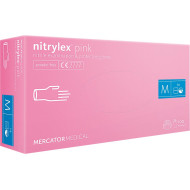RĘKAWICE NITRYLOWE NITRYLEX PINK, BEZPUDROWE, 100 SZTUK, RÓŻOWE, MEDYCZNE, SPOŻYWCZE, OCHRONNE