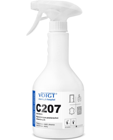 ŚRODEK DO CZYSZCZENIA POWIERZCHNI DREWNIANYCH C207 UNI WOOD 600 ML, GOTOWY DO UŻYCIA, ANTYSTATYCZNY, MAT I POŁYSK