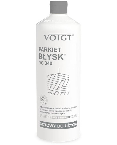 PARKIET BŁYSK VC340 ANTYPOŚLIZGOWY ŚRODEK DO DREWNA 1L NABŁYSZCZA, NIE PRZYCIĄGA KURZU, PARKIETY, SCHODY, BOAZERIE