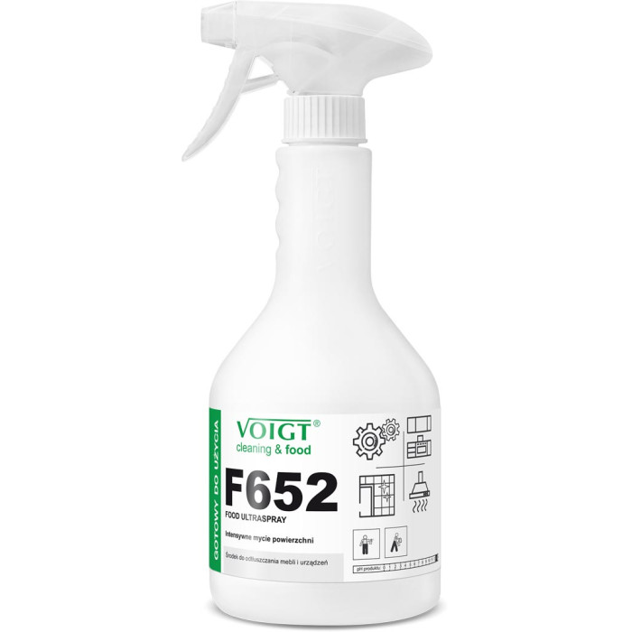 F652 FOOD ULTRASPRAY ŚRODEK DO CZYSZCZENIA 600 ML, ODŁUSZCZANIE, USUWANIE TŁUSTYCH ZABRUDZEŃ, BEZ SMUG