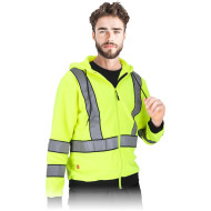 BLUZA OCHRONNA MĘSKA POLAROWA FLUORESCENCYJNA Z KAPTUREM ZAMEK ŚCIĄGACZE ODBLASKI