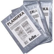 PLANDEKA OCHRONNA POLIETYLENOWA 55 G/M2 ODPORNA NA WARUNKI ATMOSFERYCZNE Z ODBLASKAMI I OCZKAMI MOCUJĄCYMI