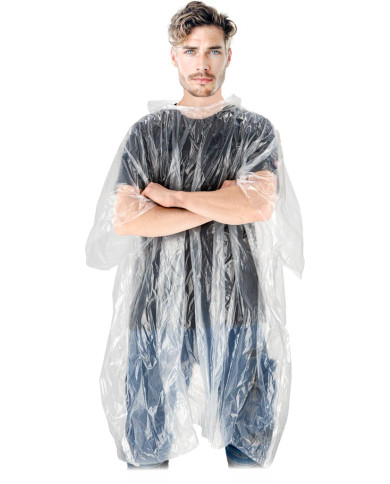 PEŁERYNA PRZECIWDESZCZOWA PONCHO POLIETYLEN 125X100CM KAPTUR LEKKA WODOODPORNA