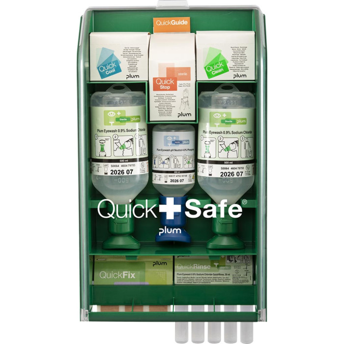 STACJA PIERWSZEJ POMOCY QUICKSAFE COMPLETE ZESTAW APTECZNY NA ŚCIANĘ PŁUKANKI OPATRUNKI PLASTRY