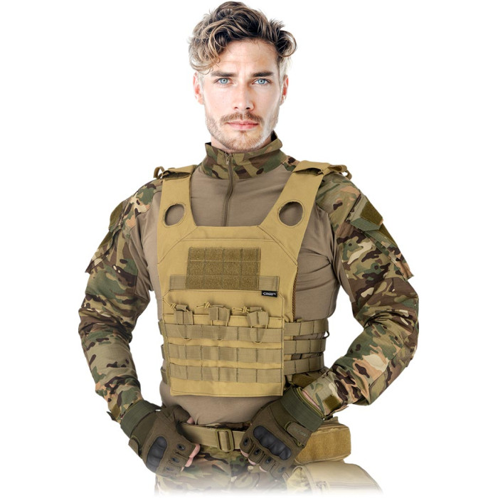 KAMIZELKA TAKTYCZNA TACTICAL GUARD POLIESTER 600D REGULOWANA PAINTBALL OUTDOOR CZARNA