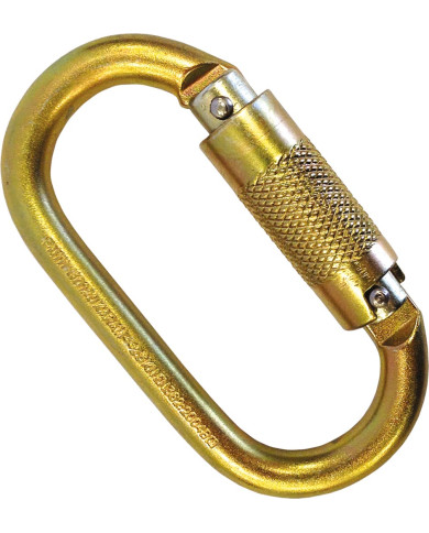 ŁĄCZNIK STALOWY AUTOMATYCZNA BLOKADA ZAMKNIĘCIE 16MM 25KN EN362
