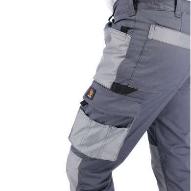 SPODNIE ROBOCZE PROCERA PROMAN STRETCH 250, DO PASA, ELASTYCZNE, TRWAŁE, SZARE
