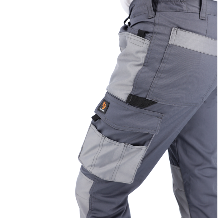 SPODNIE ROBOCZE PROCERA PROMAN STRETCH 250, DO PASA, ELASTYCZNE, TRWAŁE, SZARE