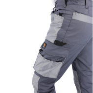SPODNIE ROBOCZE PROCERA PROMAN STRETCH 250, DO PASA, ELASTYCZNE, TRWAŁE, SZARE