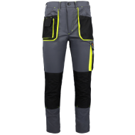 SPODNIE ROBOCZE PROCERA PROMAN STRETCH 250, DO PASA, WYTRZYMAŁE, FUNKCJONALNE, SZARO-ŻÓŁTE