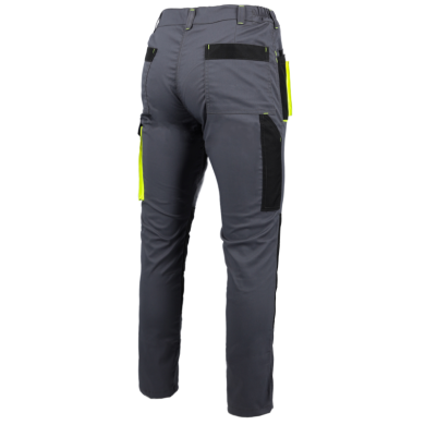 SPODNIE ROBOCZE PROCERA PROMAN STRETCH 250, DO PASA, WYTRZYMAŁE, FUNKCJONALNE, SZARO-ŻÓŁTE