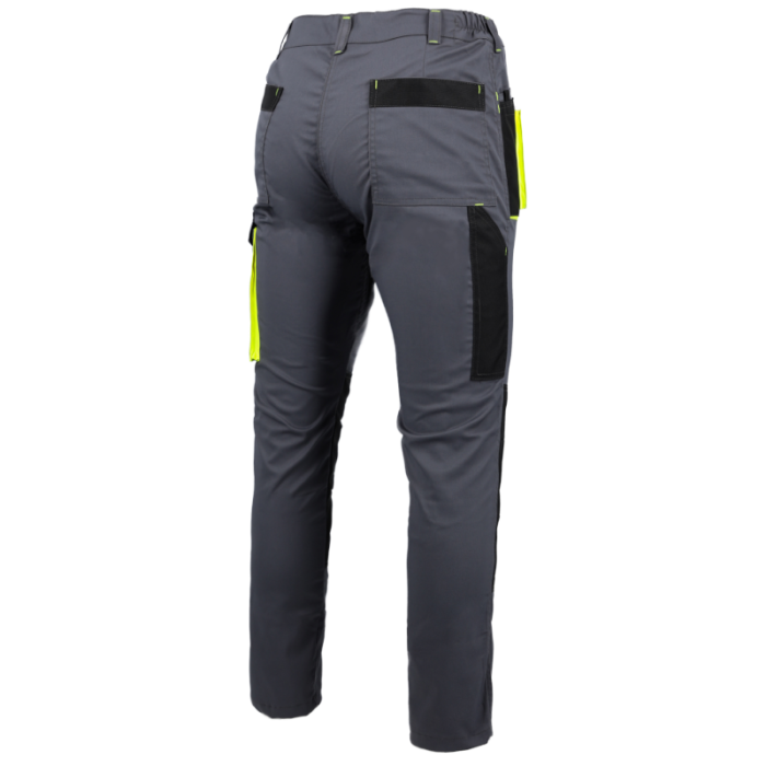 SPODNIE ROBOCZE PROCERA PROMAN STRETCH 250, DO PASA, WYTRZYMAŁE, FUNKCJONALNE, SZARO-ŻÓŁTE