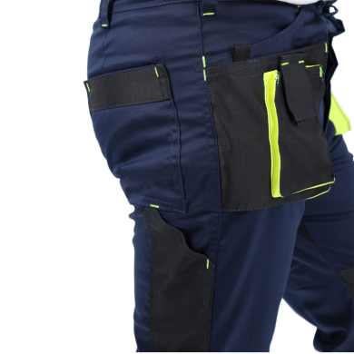 SPODNIE ROBOCZE PROCERA PROMAN STRETCH 250, MONTERSKIE, DO PASA, GRANATOWE
