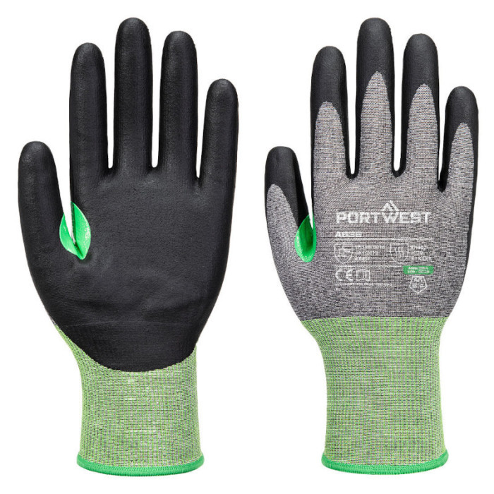RĘKAWICE ROBOCZE PORTWEST A636 ANTYPRZECIĘCIOWE Z POWŁOKĄ NITRYLOWĄ SZARO-CZARNE