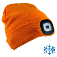 CZAPKA ZIMOWA URGENT DZIANA Z LATARKĄ LED USB POMARAŃCZOWA