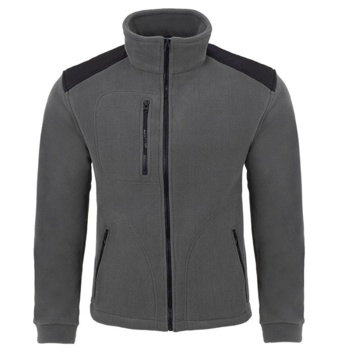 BLUZA ROBOCZA PREMIUM JHK FLRA 340 Z POLARU ZE WZMOCNIENIAMI SZARA GRAFITOWA