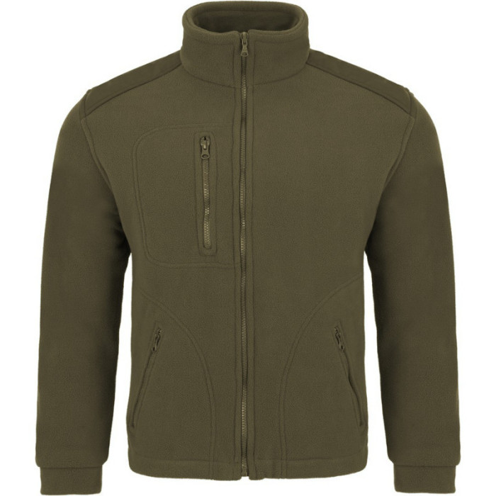 BLUZA ROBOCZA PREMIUM JHK FLRA 340 Z POLARU ZE WZMOCNIENIAMI ZIELONA KHAKI