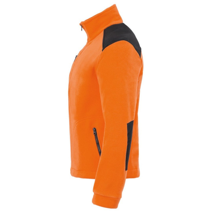 BLUZA ROBOCZA PREMIUM JHK FLRA 340 Z POLARU ZE WZMOCNIENIAMI POMARAŃCZOWO-CZARNA