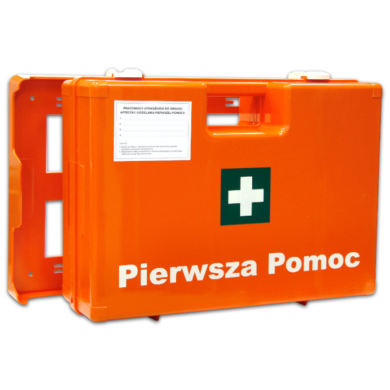 PRZENOŚNA APTECZKA PIERWSZEJ POMOCY PK-MOT K-10, DIN 13164 POMARAŃCZOWA WALIZKA