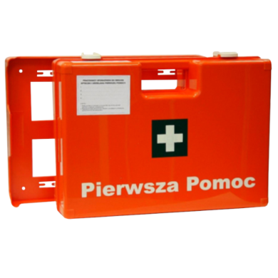 PRZENOŚNA APTECZKA PIERWSZEJ POMOCY PK-MOT K-15, DIN 13157 POMARAŃCZOWA WALIZKA