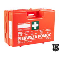 APTECZKA PIERWSZEJ POMOCY PK-MOT AZP15 ZAKŁADOWA PRZENOŚNA Z WIESZAKIEM DIN 13157 Z USTNIKIEM CZERWONA