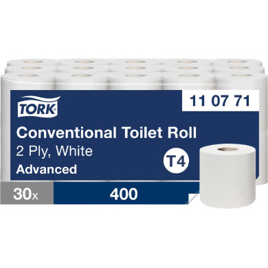 PAPIER TOALETOWY BIAŁY TORK ADVANCED 2-WARSTWOWY 400 LISTKÓW 48 MB