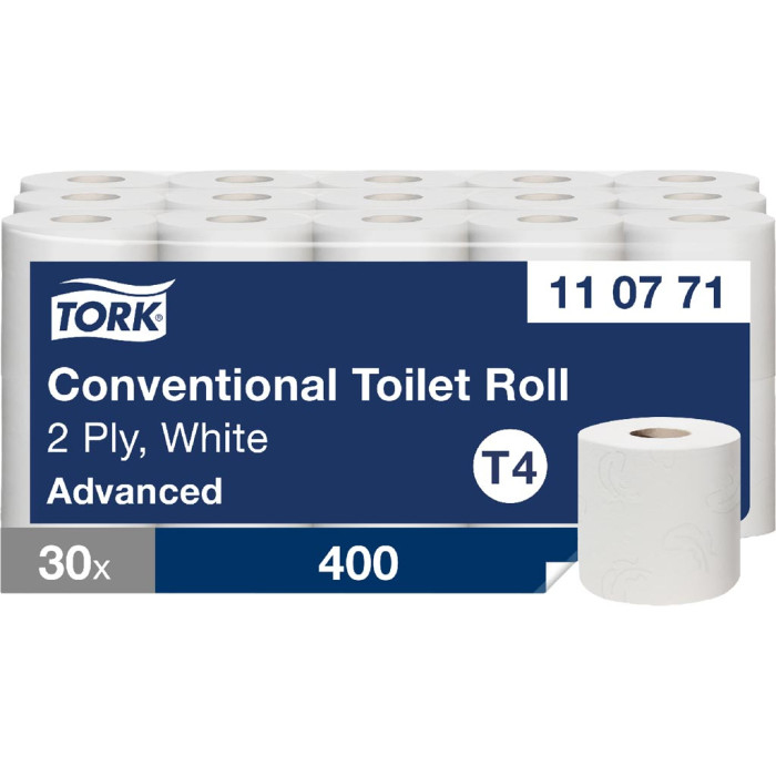 PAPIER TOALETOWY BIAŁY TORK ADVANCED 2-WARSTWOWY 400 LISTKÓW 48 MB
