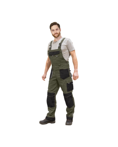 SPODNIE ROBOCZE LEBER-HOLLMAN LH-FMN-B OGRODNICZKI KHAKI-CZARNO-SZARE