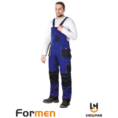 SPODNIE ROBOCZE LEBER-HOLLMAN LH-FMN-B OGRODNICZKI NIEBIESKO-CZARNO-SZARE