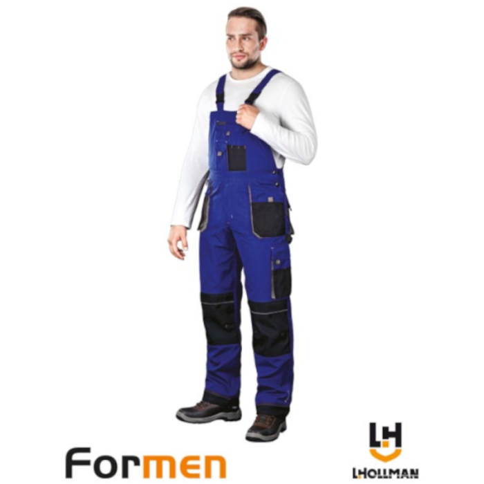 SPODNIE ROBOCZE LEBER-HOLLMAN LH-FMN-B OGRODNICZKI NIEBIESKO-CZARNO-SZARE