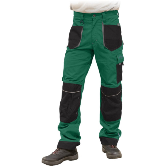 SPODNIE ROBOCZE LEBER-HOLLMAN LH-FMN-T DO PASA ZIELONO-CZARNO-SZARE