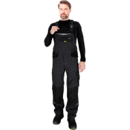 SPODNIE ROBOCZE LEBER-HOLLMAN LH-TAURUS-B OGRODNICZKI 62% BAWEŁNA CZARNO-SZARE